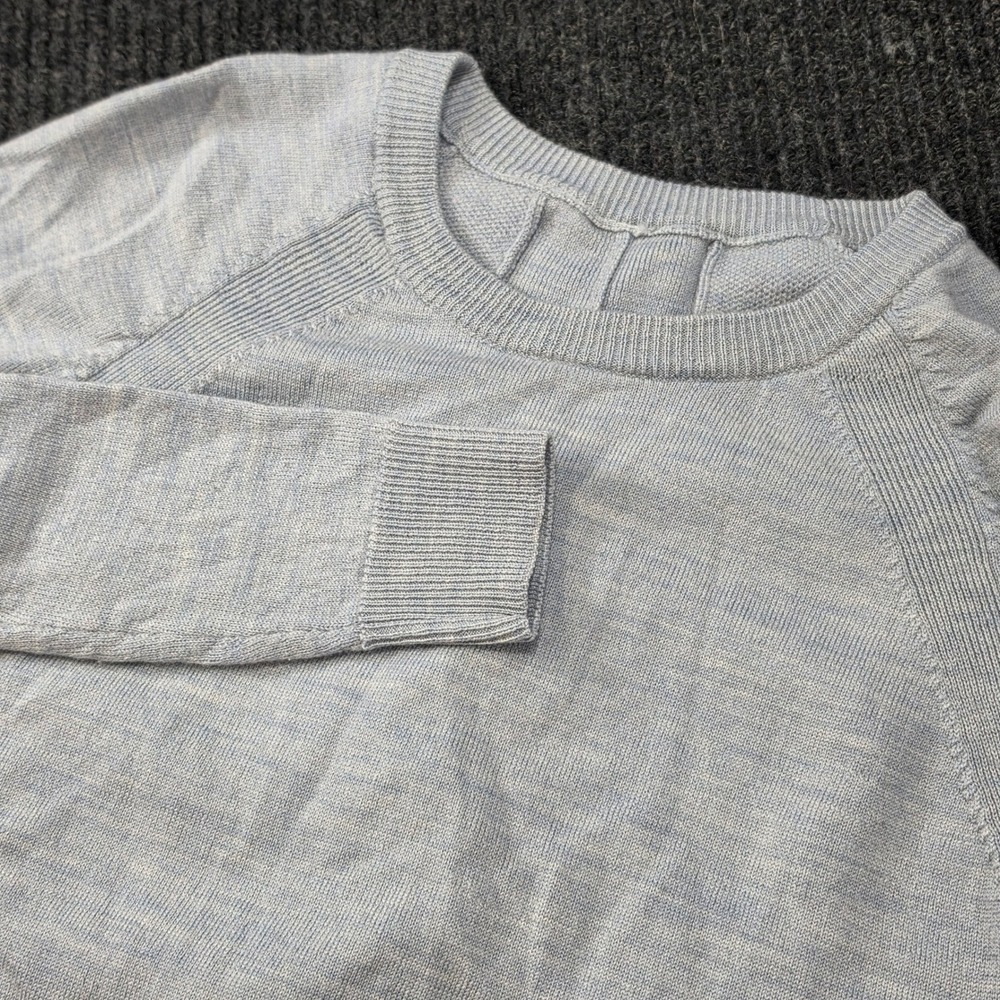 Lululemon Sweater Womens 6 Blue Excellent Lace Up Back Long‎ Sleeve Knit Top